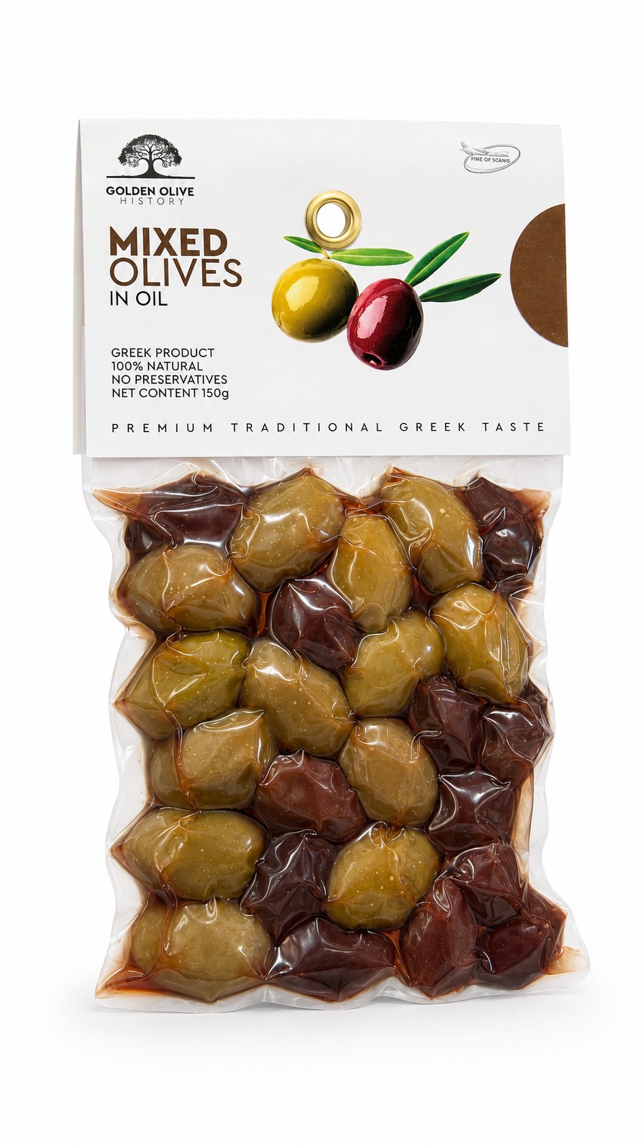 Golden Olive History Mix černé a zelené olivy s peckou vakuum 150g